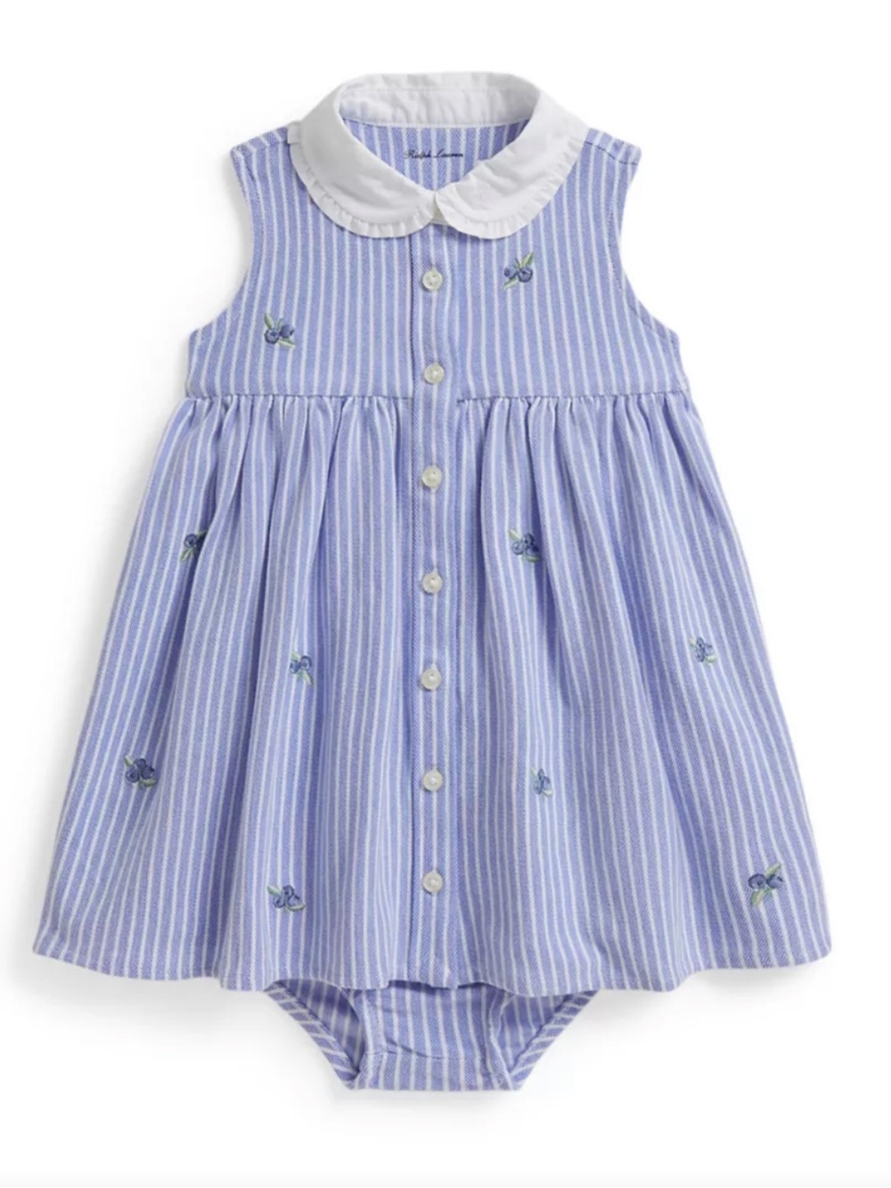 Baby Girls Blueberry Cotton Mesh Dress and Bloomer